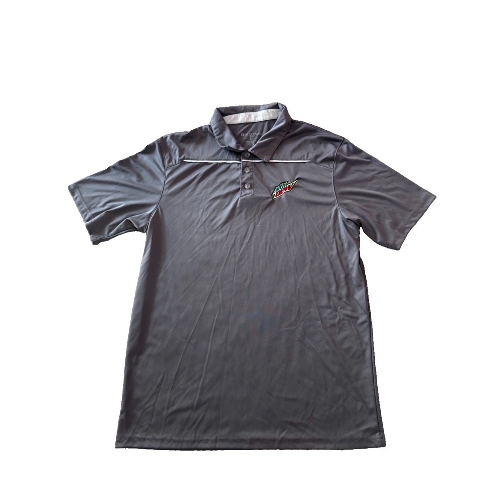 Holloway performance golf shirt, size L, green, Mountain Dew logo